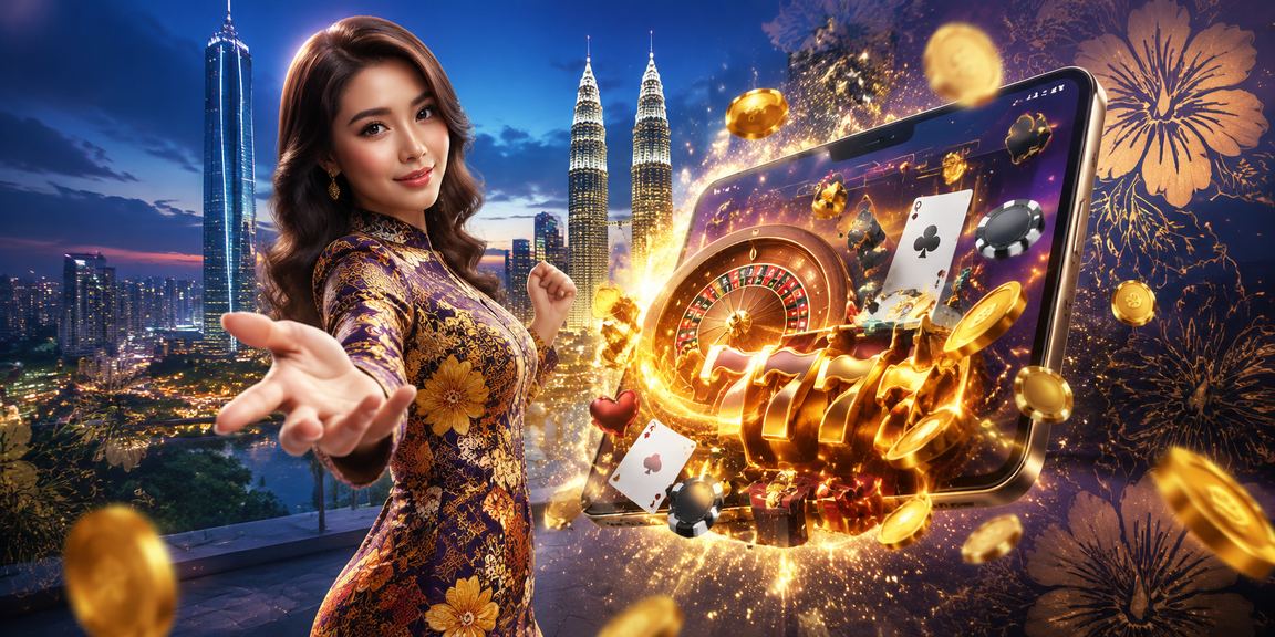 Paparan aplikasi kasino mudah alih Kuala Lumpur dengan corak batik